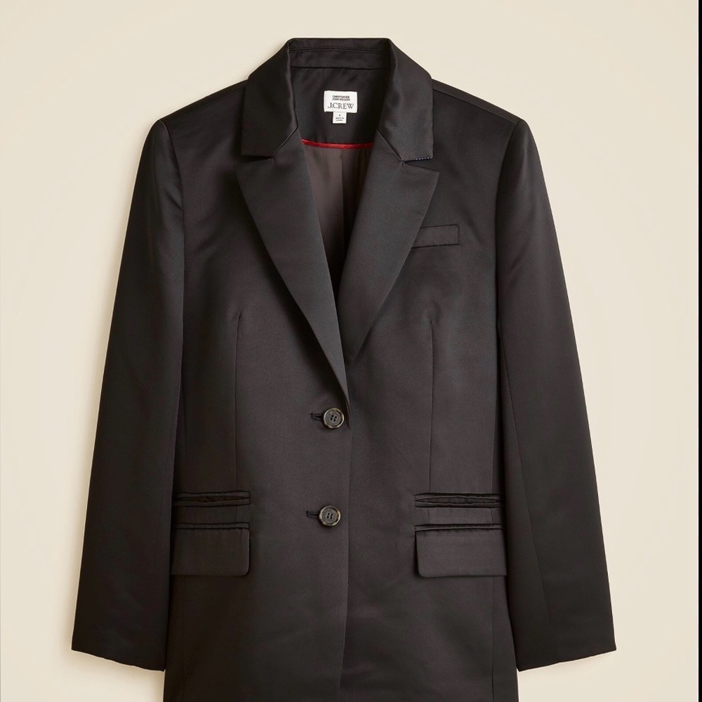 J. Crew X Christopher John Rodgers Women's satin  blazer - NWT